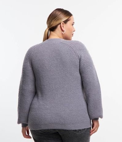 Suéter de Punto con Perlas Aplicadas Curve & Plus Size 3