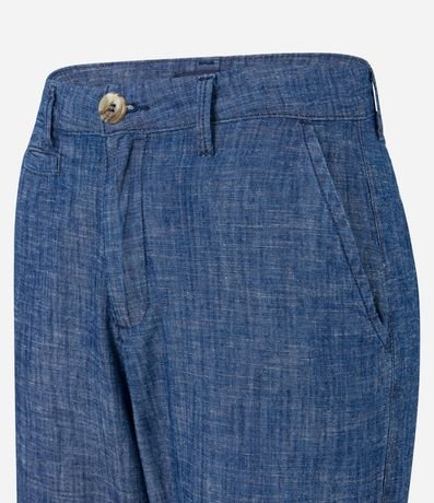 Pantalón Recto Sastrería en Jeans con Bajo Plegado 7