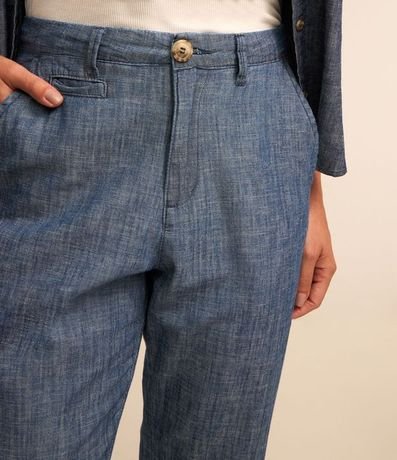 Pantalón Recto Sastrería en Jeans con Bajo Plegado 3