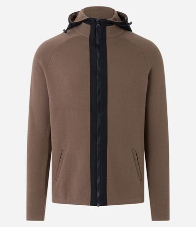 Cardigan en Punto con Capucha y Cremallera Delantero 8