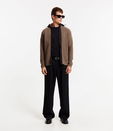 Cardigan en Punto con Capucha y Cremallera Delantero 2