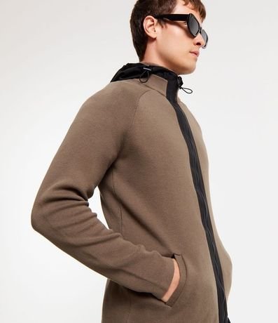 Cardigan en Punto con Capucha y Cremallera Delantero 3