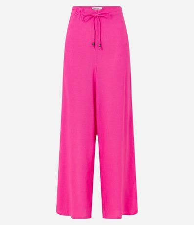 Pantalón Pantacourt en Viscolino con Cintura Elástica y Lazo
