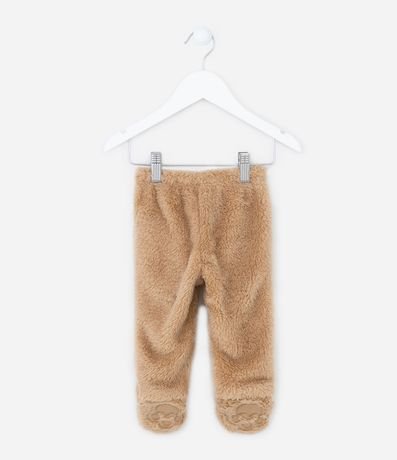 Pantalón Infantil en Peluche con Pie Bordado de Pata - Talle 0 a 18 meses 2
