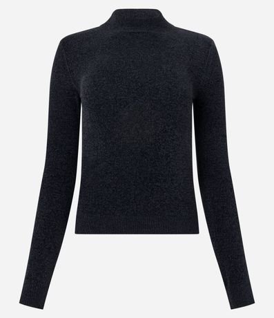 Blusa Manga Larga en Chenille con Cuello Alto 5