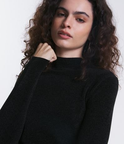 Blusa Manga Larga en Chenille con Cuello Alto 4