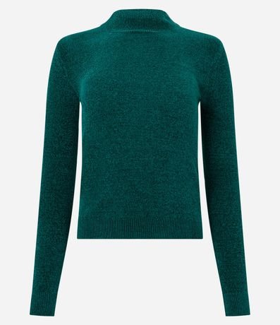 Blusa Manga Larga en Chenille con Cuello Alto 6