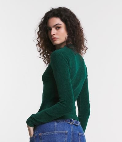 Blusa Manga Larga en Chenille con Cuello Alto 4