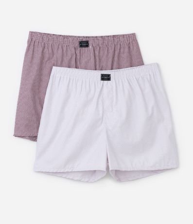 Kit 02 Calzoncillo Boxer Texturizada con Estampado de Cuadros