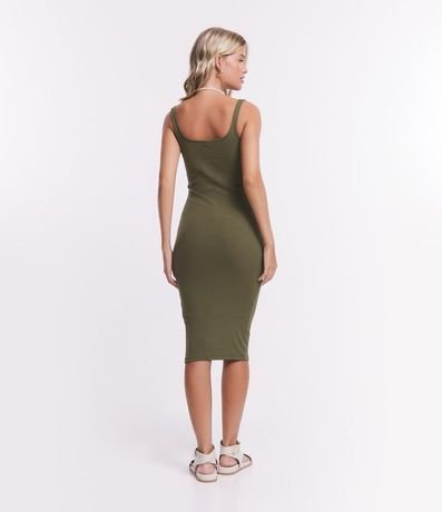 Vestido Midi en Algodón con Escote Cuadrado 3