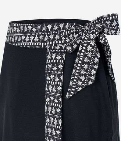 Short Pollera en Lino Traspasado con Lazo Estampa de Cocoteros 6