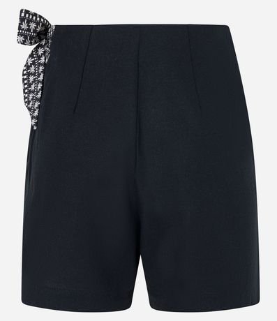 Short Pollera en Lino Traspasado con Lazo Estampa de Cocoteros 7