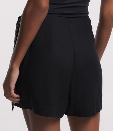 Short Pollera en Lino Traspasado con Lazo Estampa de Cocoteros 3