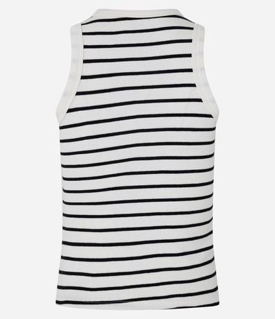 Blusa Musculosa Básica en Rib Rayada 6