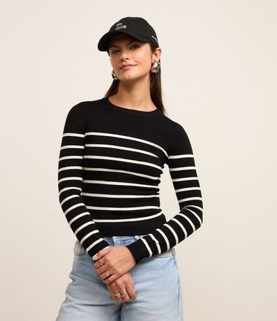 Blusa Manga Larga en Viscosa Rayada