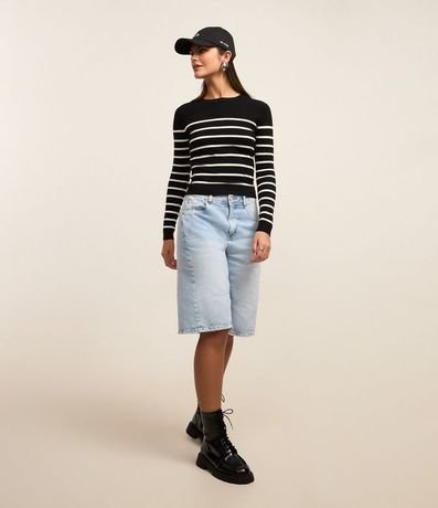 Blusa Manga Larga en Viscosa Rayada 2