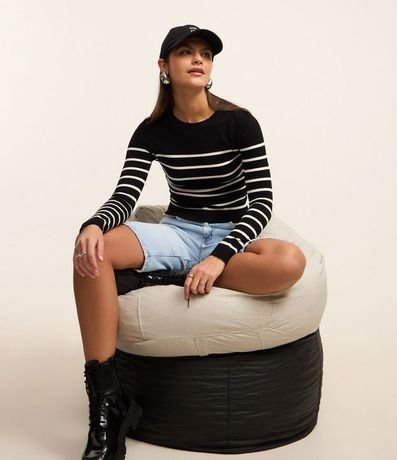 Blusa Manga Larga en Viscosa Rayada 4