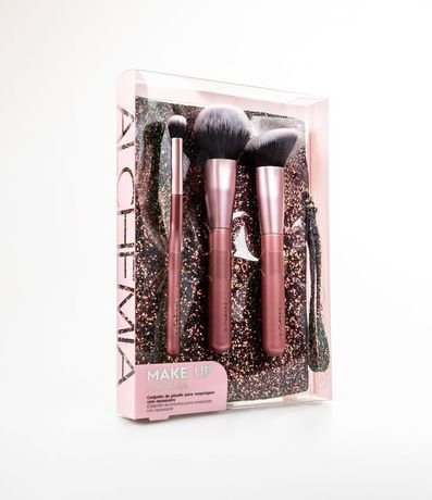 Kit 03 Brochas para Maquillaje con Necesaire en Purpurina Alchemia 2
