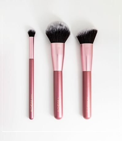 Kit 03 Brochas para Maquillaje con Necesaire en Purpurina Alchemia 3