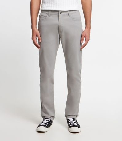 Pantalón en Sarga con Trabillas en la Cintura y Bolsillos 3