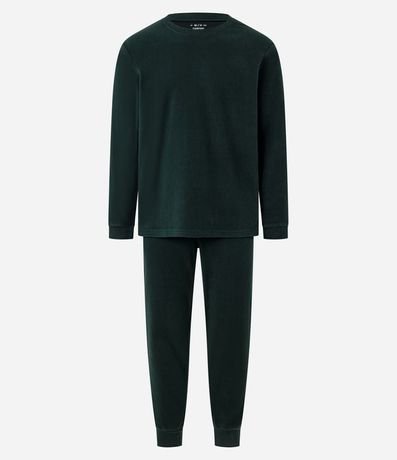 Pijama Largo en Fleece con Textura y Manga Larga 5