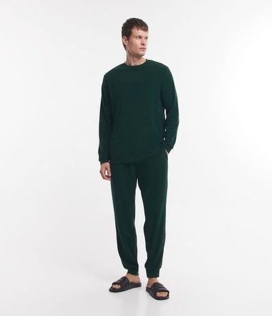 Pijama Largo en Fleece con Textura y Manga Larga 2