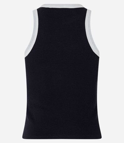 Blusa Musculosa en Ribana con Sisa Contrastante 6