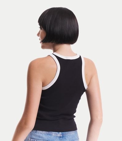 Blusa Musculosa en Ribana con Sisa Contrastante 3