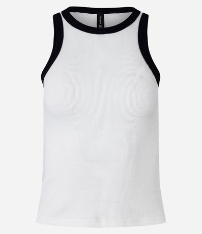 Blusa Musculosa en Ribana con Sisa Contrastante 5