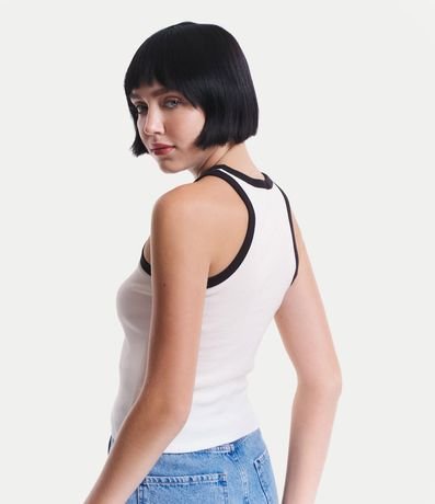 Blusa Musculosa en Ribana con Sisa Contrastante 3