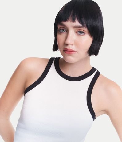 Blusa Musculosa en Ribana con Sisa Contrastante 4