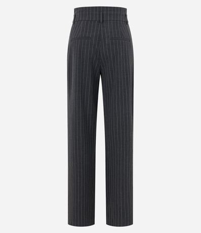 Pantalón Wide Leg Sastrería con Estampa Raya de Tiza y Cinturón 6