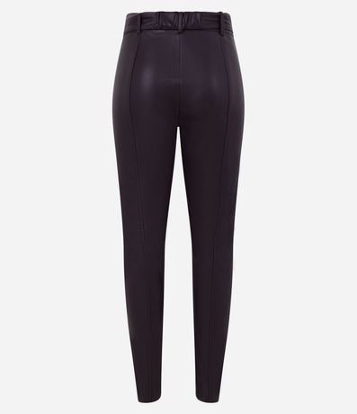 Pantalón Skinny en Material Sintético con Botón en la Cintura y Recortes 7