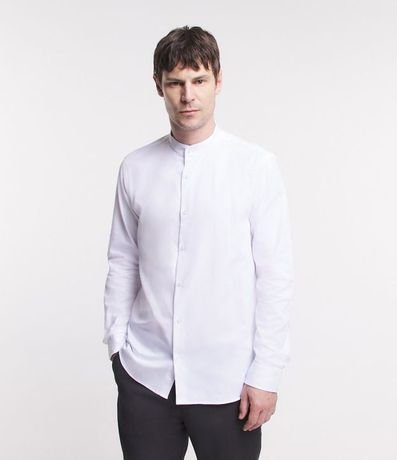 Camisa Regular Básica en Oxford con Cuello Padre