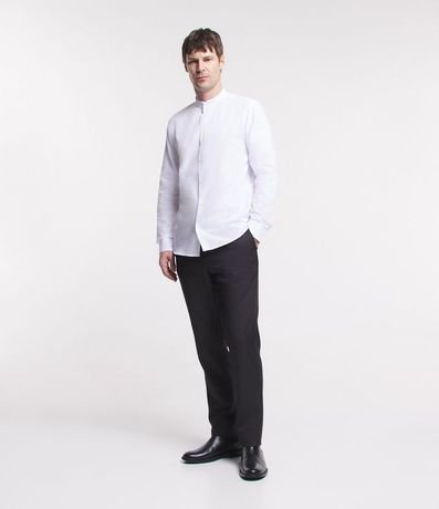 Camisa Regular Básica en Oxford con Cuello Padre 2