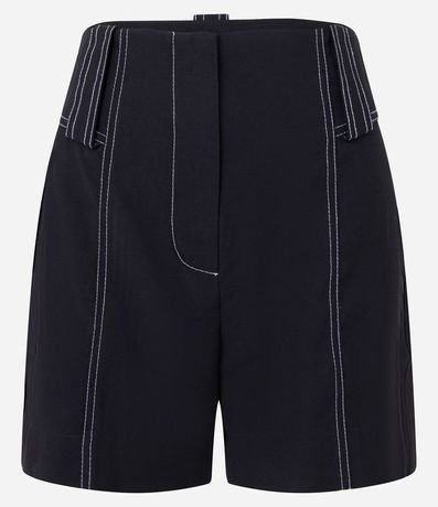 Short en Viscosa con Trabilla y Pespunte Contrastante 5