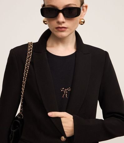 Blazer en Crepé con Botón Solo y Bolsillo con Solapa 3