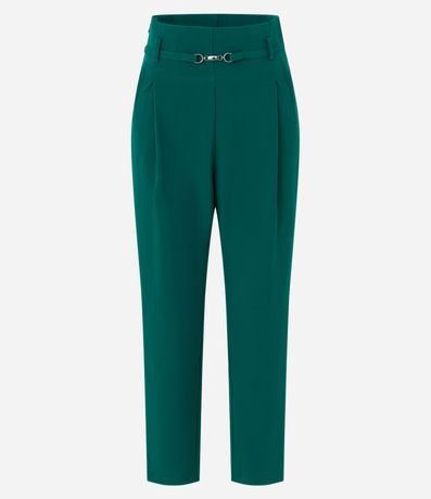 Pantalón Carrot Sastrería con Detalle de Metal en la Cintura 6