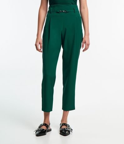 Pantalón Carrot Sastrería con Detalle de Metal en la Cintura 3