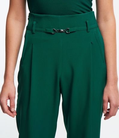 Pantalón Carrot Sastrería con Detalle de Metal en la Cintura 4