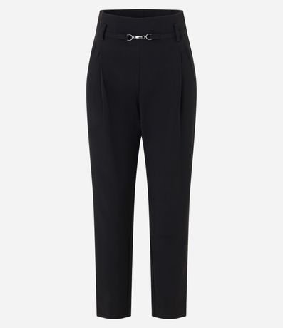 Pantalón Carrot Sastrería con Detalle de Metal en la Cintura 6