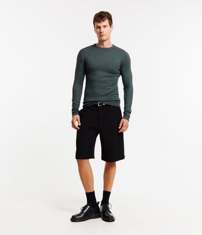 Suéter en Viscosa con Textura en Rayas Verticales 2