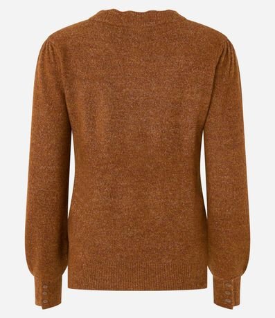 Suéter de Punto con Cuello Nube y Botones en los Puños 8