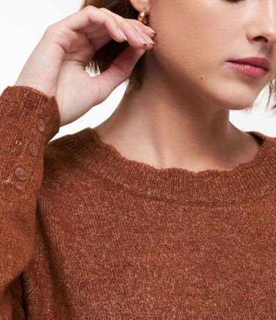 Suéter de Punto con Cuello Nube y Botones en los Puños 4