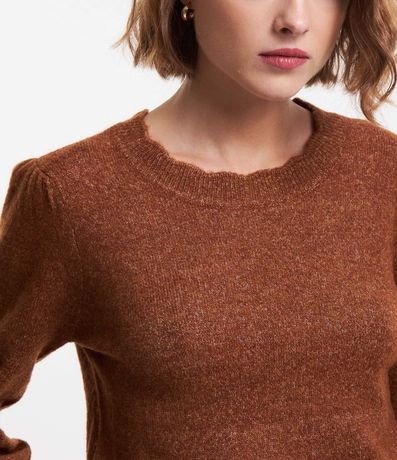 Suéter de Punto con Cuello Nube y Botones en los Puños 5