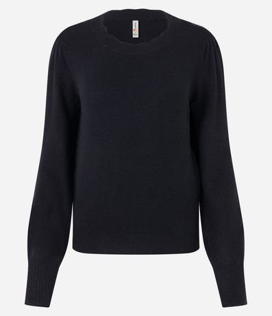 Suéter de Punto con Cuello Nube y Botones en los Puños 7