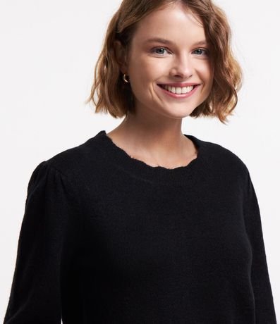 Suéter de Punto con Cuello Nube y Botones en los Puños 4