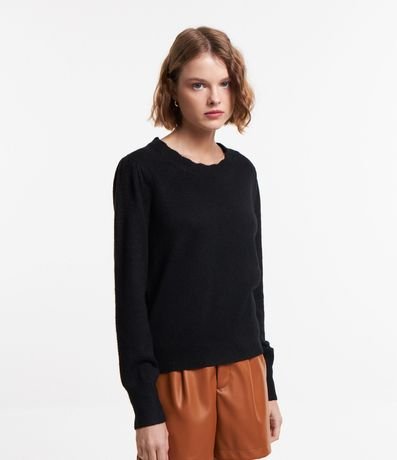 Suéter de Punto con Cuello Nube y Botones en los Puños 6