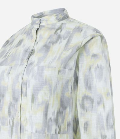 Camisa en Tricolina con Cuello Padre y Estampado Abstracto 2