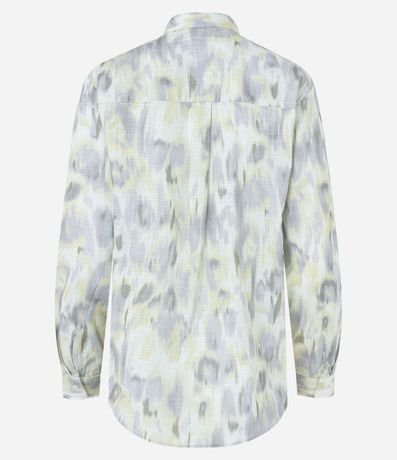 Camisa en Tricolina con Cuello Padre y Estampado Abstracto 3